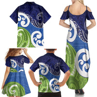 Southland New Zealand Family Matching Summer Maxi Dress and Hawaiian Shirt Maori Koru Flag Color LT14 - Polynesian Pride