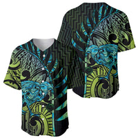 Southland Takehe Pounama Baseball Jersey Aotearoa Poutama Paua Shell Fern