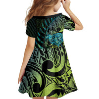 Southland Takehe Pounama Family Matching Long Sleeve Bodycon Dress and Hawaiian Shirt Aotearoa Poutama Paua Shell Fern LT14 - Polynesian Pride