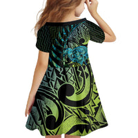 Southland Takehe Pounama Family Matching Off Shoulder Maxi Dress and Hawaiian Shirt Aotearoa Poutama Paua Shell Fern LT14 - Polynesian Pride