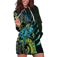 Southland Takehe Pounama Hoodie Dress Aotearoa Poutama Paua Shell Fern