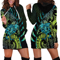 Southland Takehe Pounama Hoodie Dress Aotearoa Poutama Paua Shell Fern