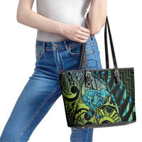 Southland Takehe Pounama Leather Tote Bag Aotearoa Poutama Paua Shell Fern LT14 - Polynesian Pride