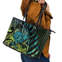 Southland Takehe Pounama Leather Tote Bag Aotearoa Poutama Paua Shell Fern LT14 - Polynesian Pride