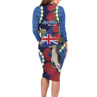 Southland Anniversary Day Family Matching Long Sleeve Bodycon Dress and Hawaiian Shirt Murihiku 1861 Maori Bird Mix Pohutukawa LT14 - Polynesian Pride