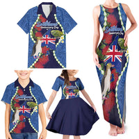 Southland Anniversary Day Family Matching Tank Maxi Dress and Hawaiian Shirt Murihiku 1861 Maori Bird Mix Pohutukawa LT14 - Polynesian Pride