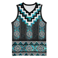 Paua Shell Taniko Pattern Aotearoa Basketball Jersey Niho Taniwha Mix Poutama - Polynesian Pride