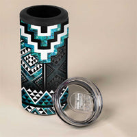 Paua Shell Taniko Pattern Aotearoa 4 in 1 Can Cooler Tumbler Niho Taniwha Mix Poutama LT14 - Polynesian Pride