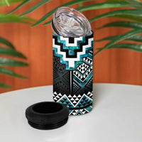 Paua Shell Taniko Pattern Aotearoa 4 in 1 Can Cooler Tumbler Niho Taniwha Mix Poutama LT14 - Polynesian Pride