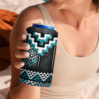 Paua Shell Taniko Pattern Aotearoa 4 in 1 Can Cooler Tumbler Niho Taniwha Mix Poutama LT14 - Polynesian Pride