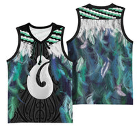 Aotearoa Korowai Motif Basketball Jersey Hei Matau Poutama Maori Pattern - Polynesian Pride