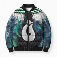 Aotearoa Korowai Motif Bomber Puffer Jacket Hei Matau Poutama Maori Pattern - Polynesian Pride