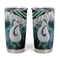 Aotearoa Korowai Motif Tumbler Cup Hei Matau Poutama Maori Pattern LT14 Turquoise - Polynesian Pride