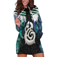 Aotearoa Korowai Motif Hoodie Dress Hei Manaia Poutama Maori Pattern