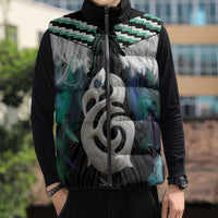 Aotearoa Korowai Motif Sleeveless Puffer Jacket Hei Manaia Poutama Maori Pattern - Polynesian Pride