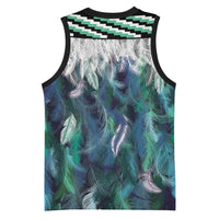 Aotearoa Korowai Motif Basketball Jersey Maori Wheku Poutama - Polynesian Pride