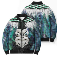 Aotearoa Korowai Motif Bomber Puffer Jacket Maori Wheku Poutama - Polynesian Pride