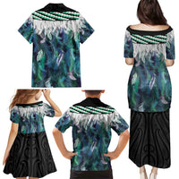 Aotearoa Korowai Motif Family Matching Puletasi and Hawaiian Shirt Maori Wheku Poutama LT14 - Polynesian Pride