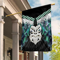Aotearoa Korowai Motif Garden Flag Maori Wheku Poutama LT14 House Flag Turquoise - Polynesian Pride