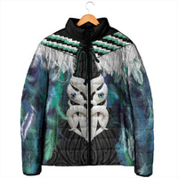 Aotearoa Korowai Motif Padded Jacket Maori Wheku Poutama - Polynesian Pride