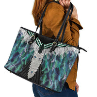 Aotearoa Korowai Motif Leather Tote Bag Maori Tane Poutama LT14 - Polynesian Pride