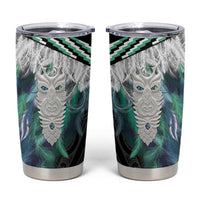 Aotearoa Korowai Motif Tumbler Cup Maori Tane Poutama LT14 Turquoise - Polynesian Pride