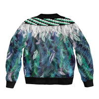 Aotearoa Korowai Motif Bomber Jacket Maori Koru Poutama