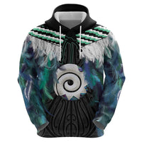 Aotearoa Korowai Motif Zip Hoodie Maori Koru Poutama LT14 - Polynesian Pride