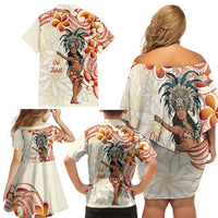 Heiva i Tahiti Family Matching Off Shoulder Short Dress and Hawaiian Shirt Ori Tahitian Dance Tiare Maori LT14 - Polynesian Pride