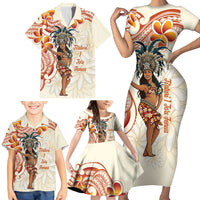 Heiva i Tahiti Family Matching Short Sleeve Bodycon Dress and Hawaiian Shirt Ori Tahitian Dance Tiare Maori LT14 - Polynesian Pride