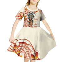Heiva i Tahiti Kid Short Sleeve Dress Ori Tahitian Dance Tiare Maori