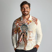 Heiva i Tahiti Long Sleeve Polo Shirt Ori Tahitian Dance Tiare Maori