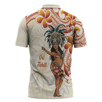 Heiva i Tahiti Zipper Polo Shirt Ori Tahitian Dance Tiare Maori
