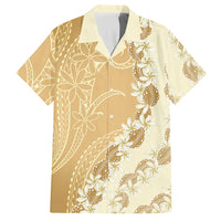Heiva i Tahiti Hawaiian Shirt Tahitian Tiare Maori Cowrie Lei Brown