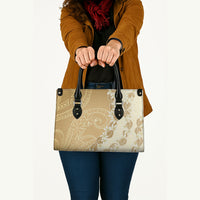 Heiva i Tahiti Leather Bag Tahitian Tiare Maori Cowrie Lei Brown