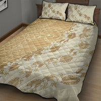 Heiva i Tahiti Quilt Bed Set Tahitian Tiare Maori Cowrie Lei Brown