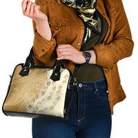 Heiva i Tahiti Shoulder Handbag Tahitian Tiare Maori Cowrie Lei Brown