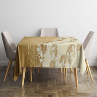 Heiva i Tahiti Tablecloth Tahitian Tiare Maori Cowrie Lei Brown