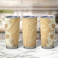 Heiva i Tahiti Tumbler Cup Tahitian Tiare Maori Cowrie Lei Brown