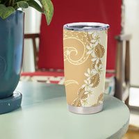 Heiva i Tahiti Tumbler Cup Tahitian Tiare Maori Cowrie Lei Brown