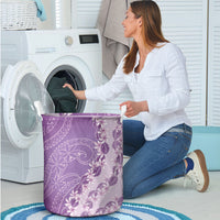 Heiva i Tahiti Laundry Basket Tahitian Tiare Maori Cowrie Lei Purple