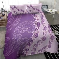 Heiva i Tahiti Bedding Set Tahitian Tiare Maori Cowrie Lei Purple