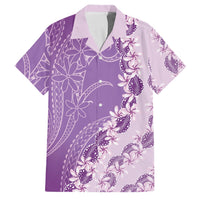 Heiva i Tahiti Family Matching Off The Shoulder Long Sleeve Dress and Hawaiian Shirt Tahitian Tiare Maori Cowrie Lei Purple LT14 Dad's Shirt - Short Sleeve Purple - Polynesian Pride