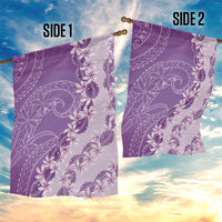 Heiva i Tahiti Garden Flag Tahitian Tiare Maori Cowrie Lei Purple