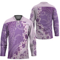 Heiva i Tahiti Hockey Jersey Tahitian Tiare Maori Cowrie Lei Purple