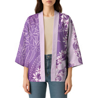 Heiva i Tahiti Kimono Tahitian Tiare Maori Cowrie Lei Purple
