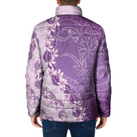 Heiva i Tahiti Padded Jacket Tahitian Tiare Maori Cowrie Lei Purple