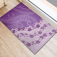 Heiva i Tahiti Rubber Doormat Tahitian Tiare Maori Cowrie Lei Purple