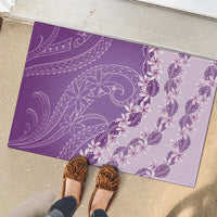 Heiva i Tahiti Rubber Doormat Tahitian Tiare Maori Cowrie Lei Purple