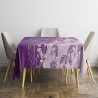 Heiva i Tahiti Tablecloth Tahitian Tiare Maori Cowrie Lei Purple